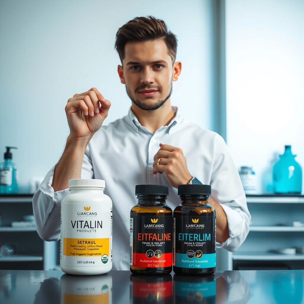 Premium male vitality and energy products showcase